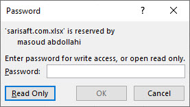 قفل گذاری ورکبوک اکسل