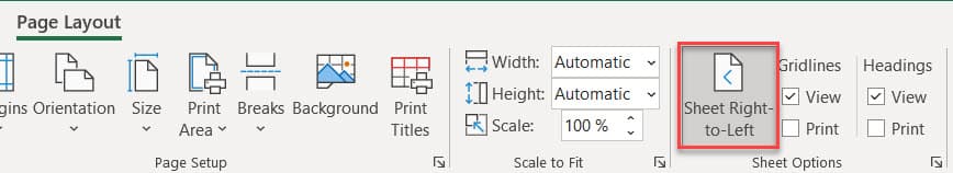 چپ به راست ستون در اکسل