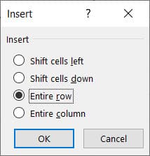 اضافه سطر اکسل