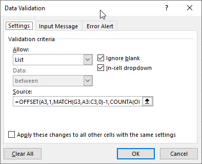 لیست کشویی هوشمند در اکسل